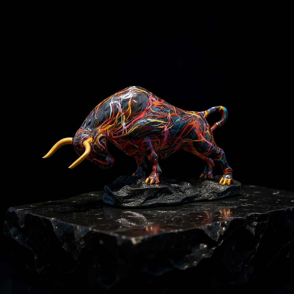 CHARGING BULL | Desk Sculpture