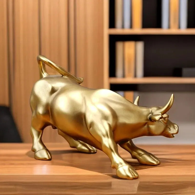 Wall Street Bull Desk Statue : Symbol da Forza e Prosperitad