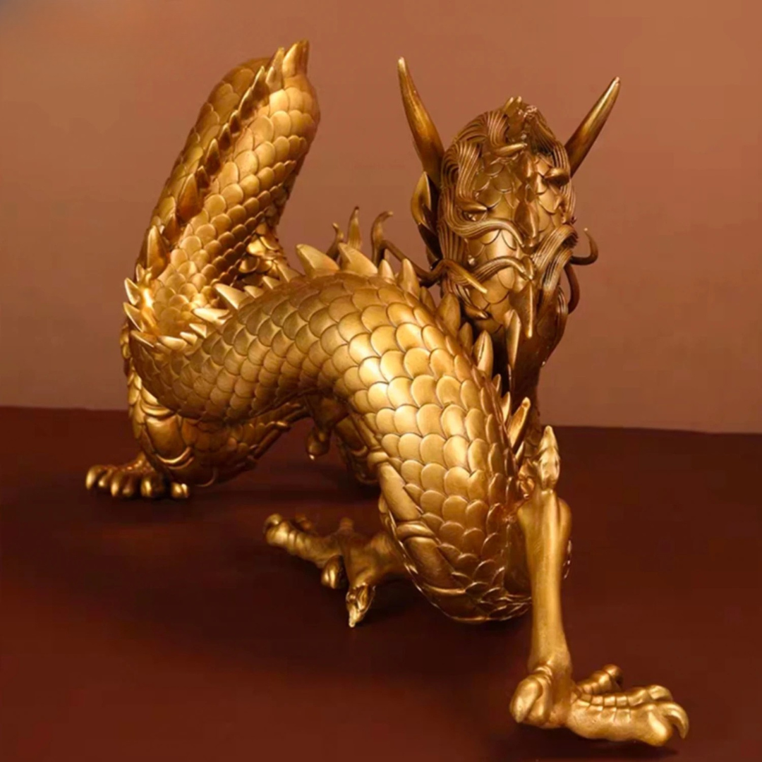 Dynasty™ Golden Bronze Dragon Sculpture