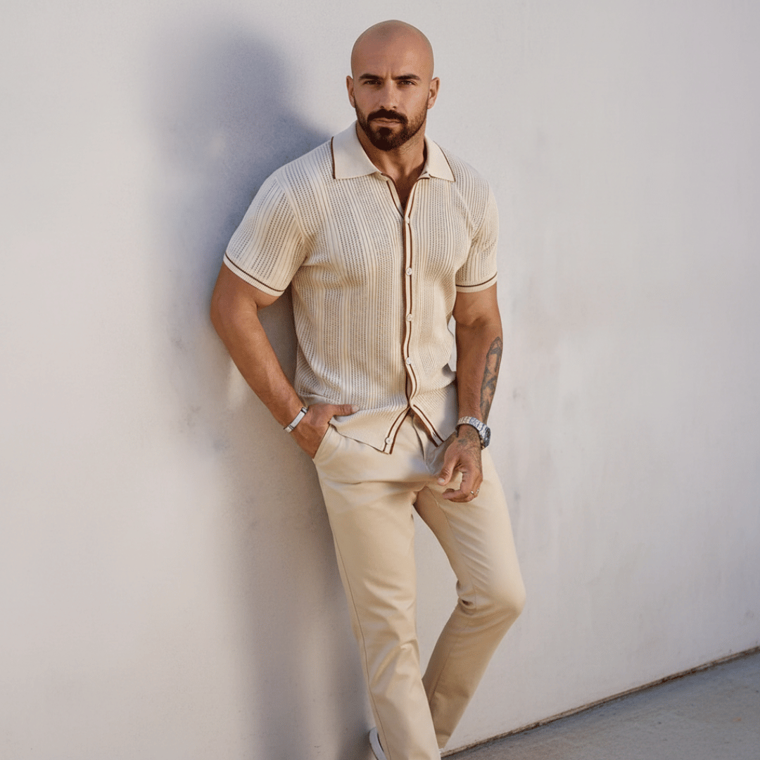 Continental Ribbed Knit Polo