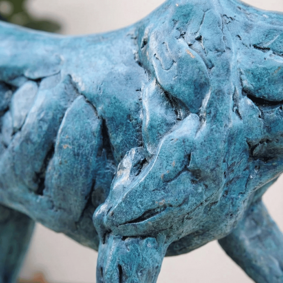 STRIDING PANTHER SCULPTURE | Oxidized Bronze