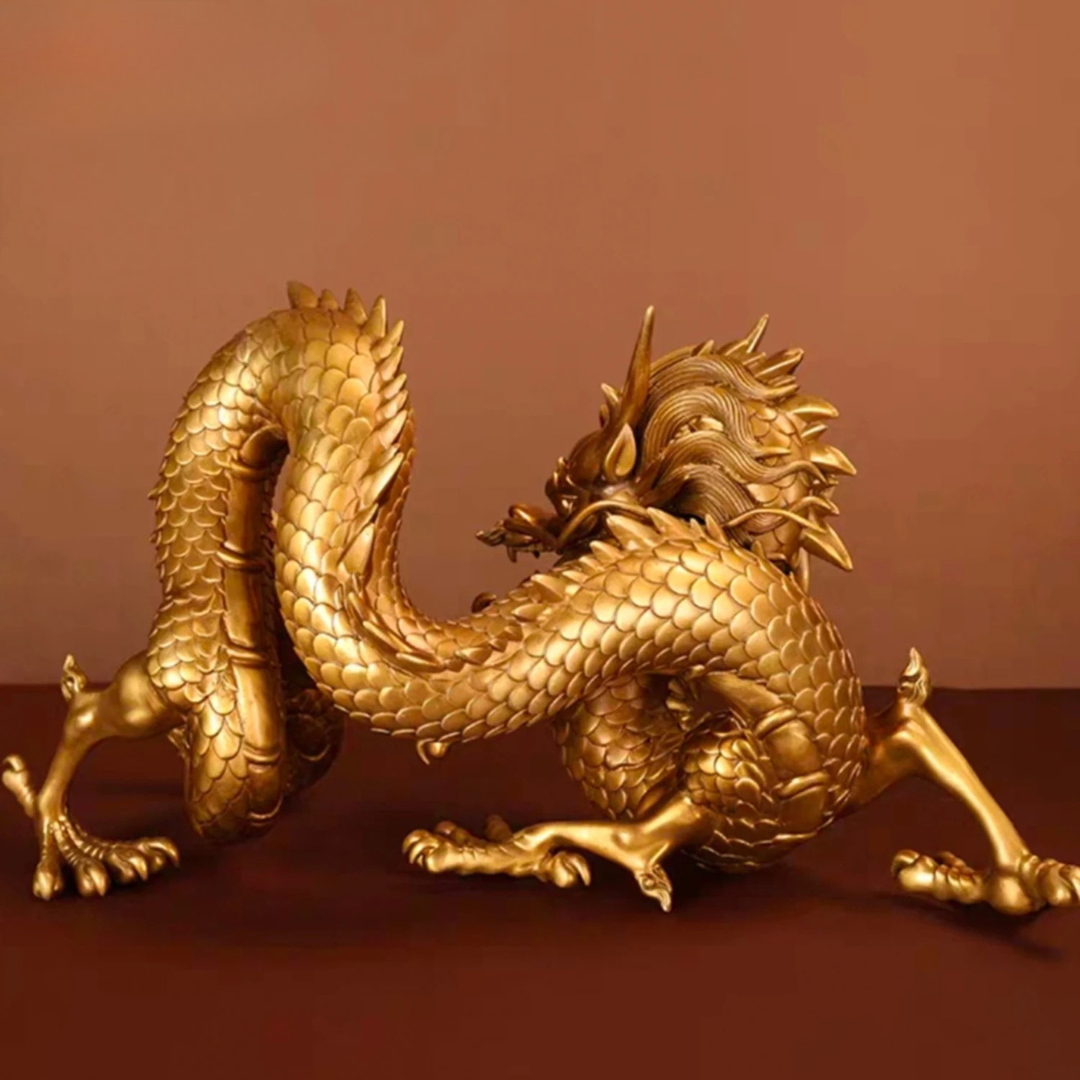 Dynasty™ Golden Bronze Dragon Sculpture