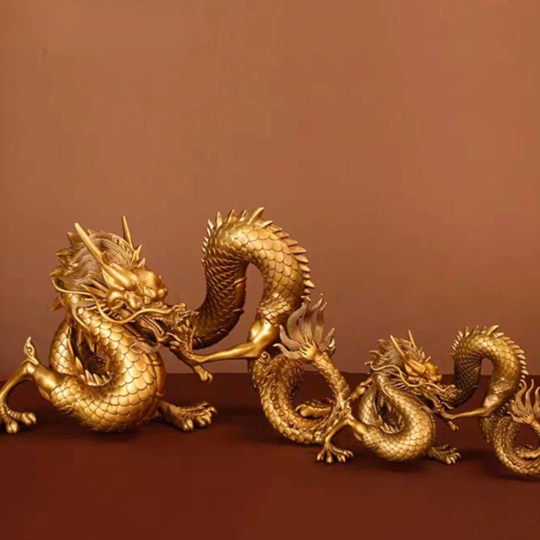 Dynasty™ Golden Bronze Dragon Sculpture