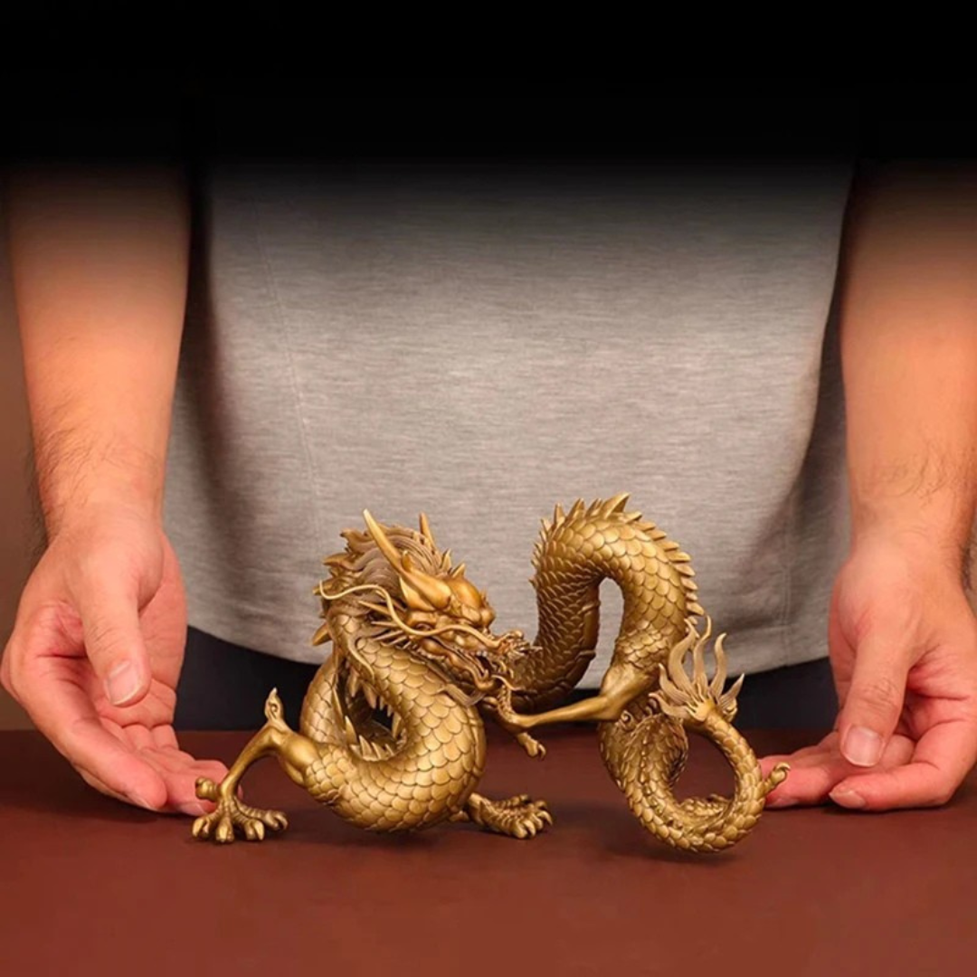 Dynasty™ Golden Bronze Dragon Sculpture