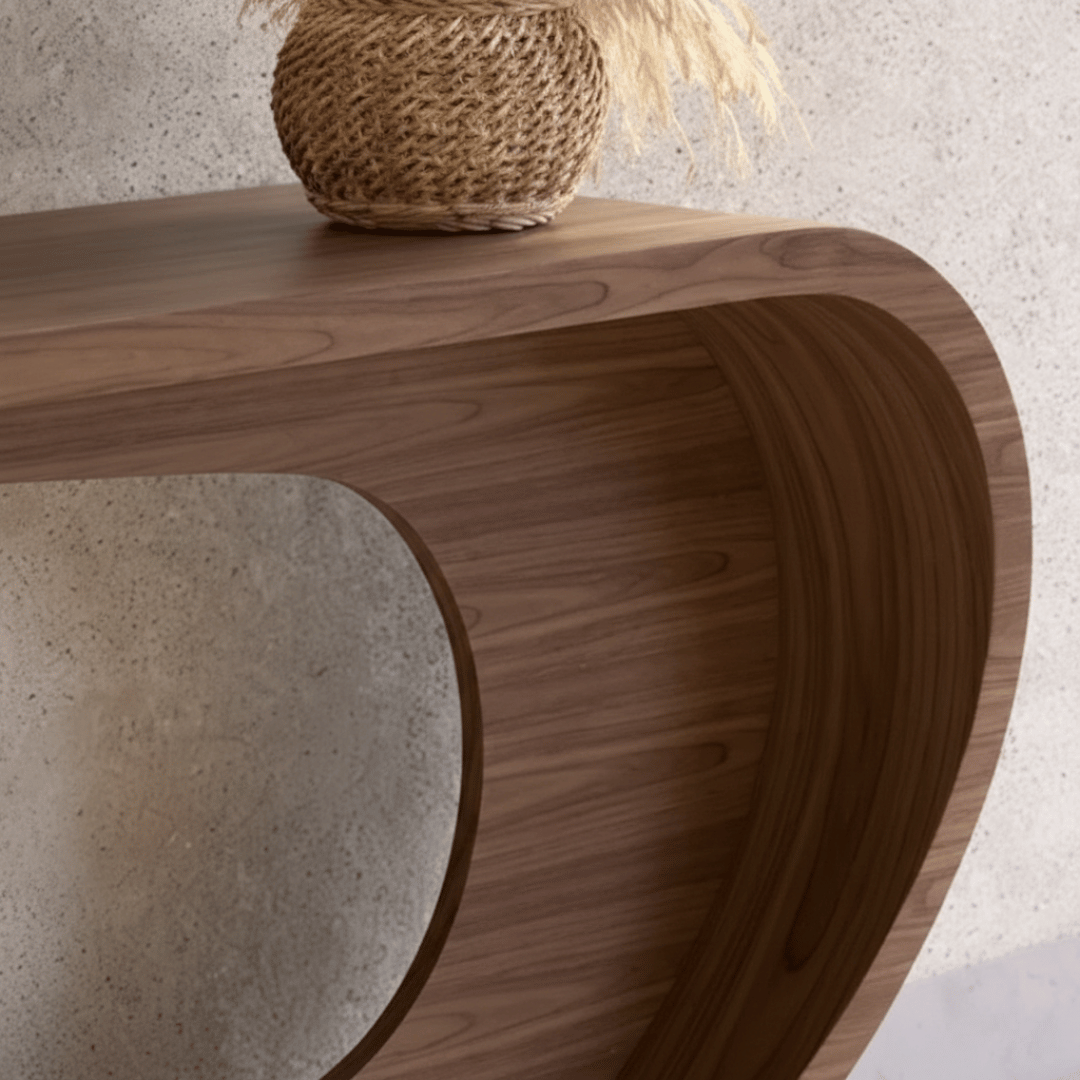The Ribbon - Sculptural Walnut Console Table