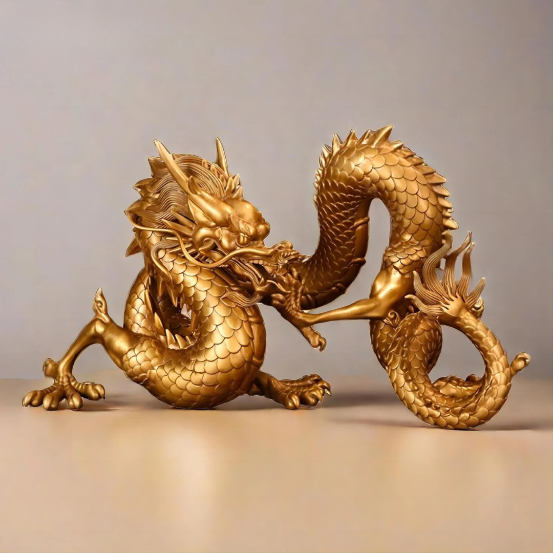 Dynasty™ Golden Bronze Dragon Sculpture