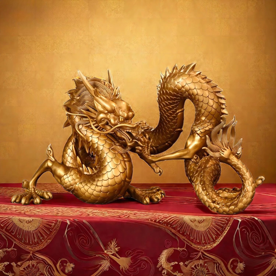 Dynasty™ Golden Bronze Dragon Sculpture