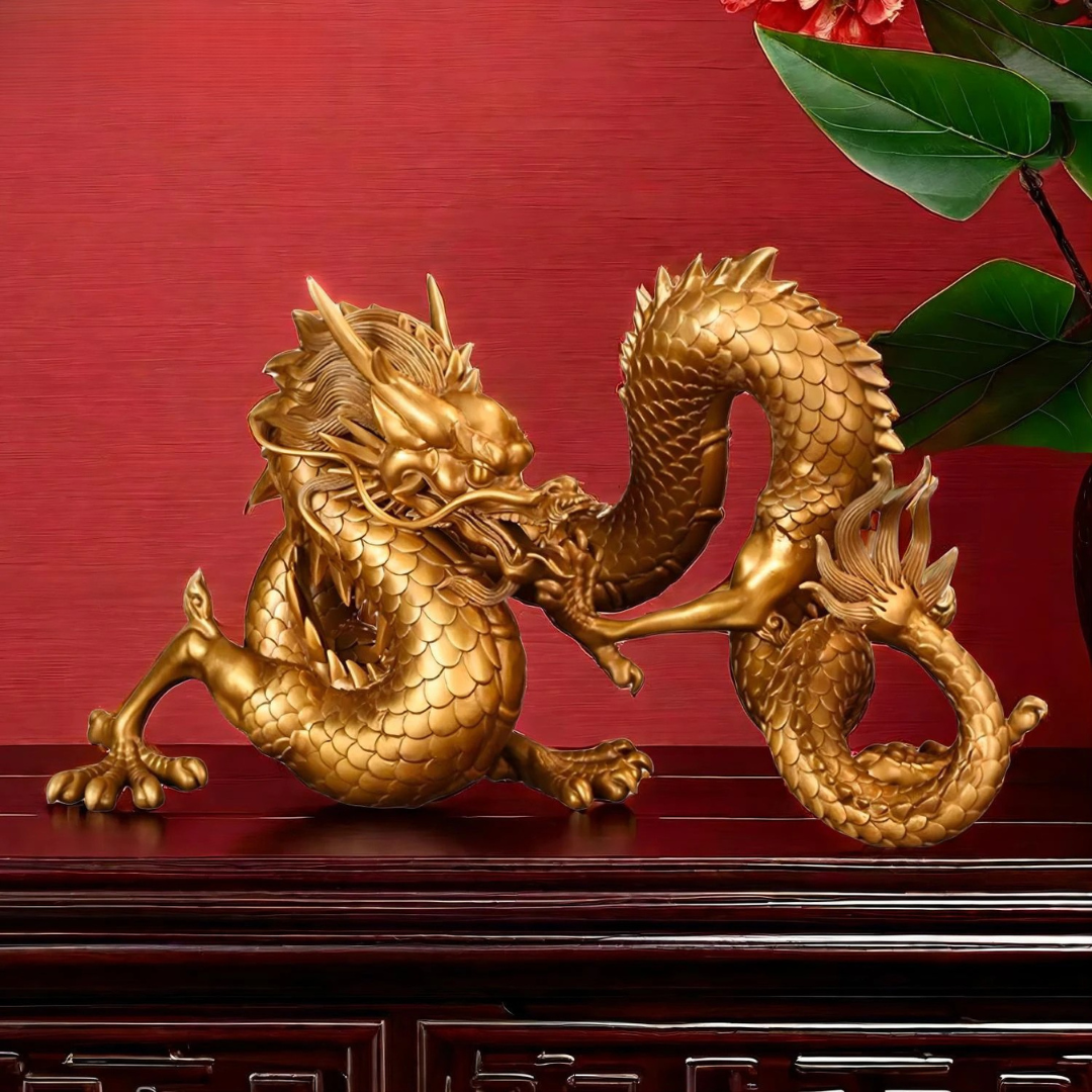 Dynasty™ Golden Bronze Dragon Sculpture