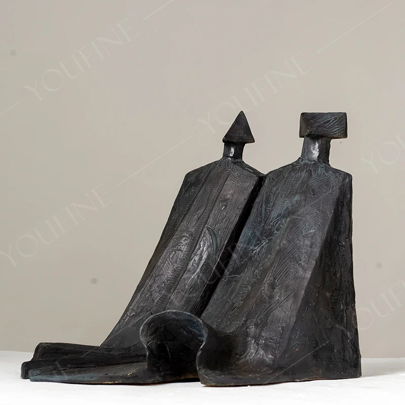 Abstract Cloaked Figures Bronze Sculpture