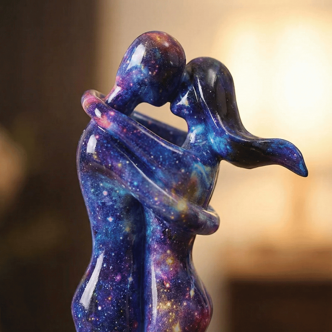 Cosmic Bond - Abstract Couple Embrace Sculpture