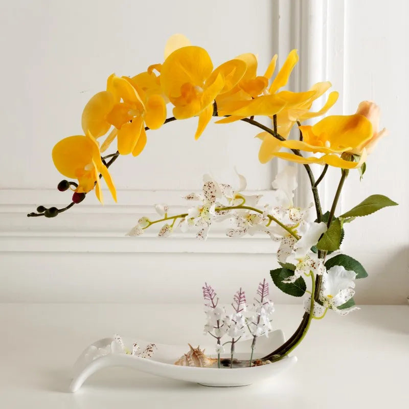 Eternal Grace™ - Arrangements da Butterflor Orchidea cun Vasa da Ceramica
