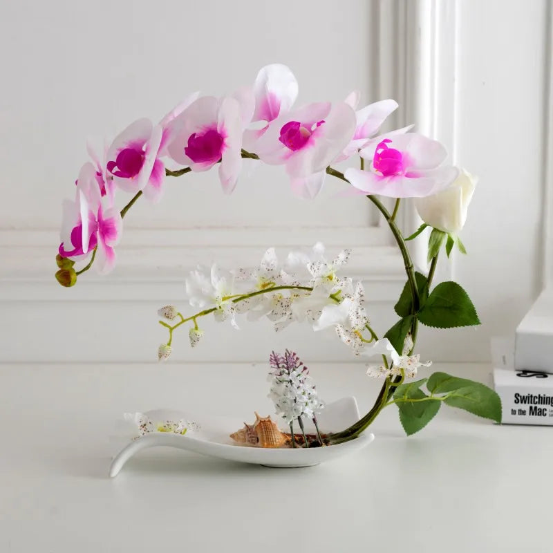 Eternal Grace™ - Arrangements da Butterflor Orchidea cun Vasa da Ceramica