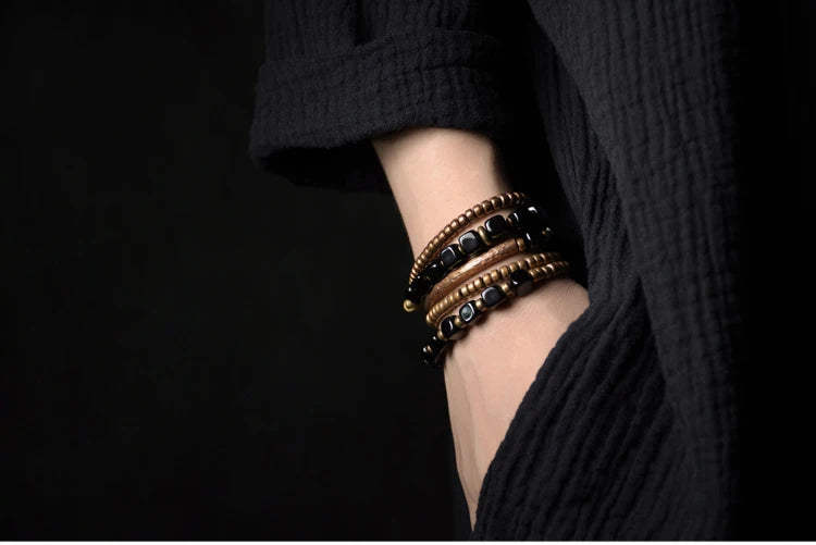 Handcrafted Black Obsidian Bracelet