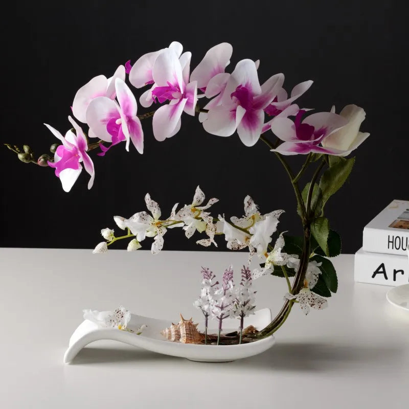 Eternal Grace™ - Arrangements da Butterflor Orchidea cun Vasa da Ceramica