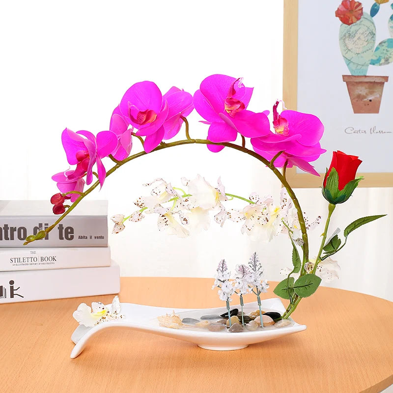 Eternal Grace™ - Arrangements da Butterflor Orchidea cun Vasa da Ceramica