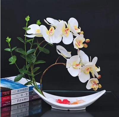 Eternal Grace™ - Arrangements da Butterflor Orchidea cun Vasa da Ceramica