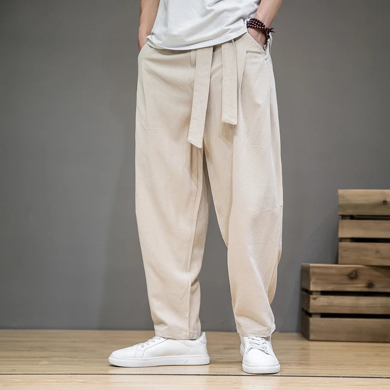 Pants da linu respirabels per umens