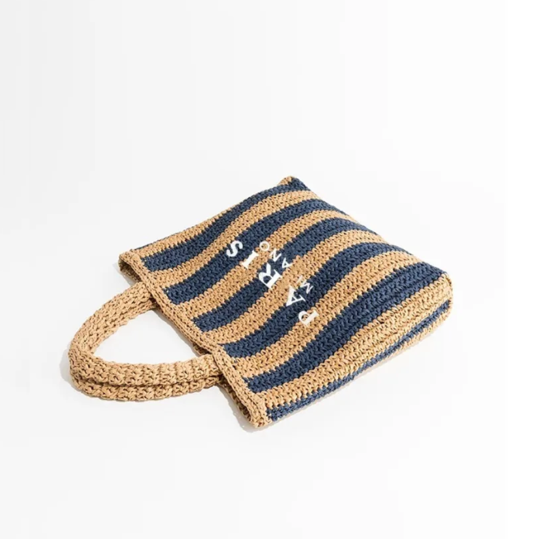 Handgewebte Strohtasche für den Strand