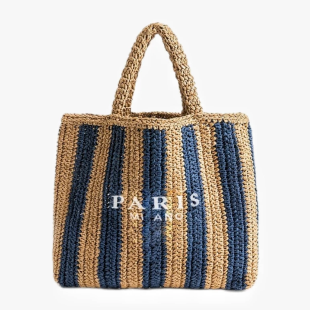 Handgewebte Strohtasche für den Strand
