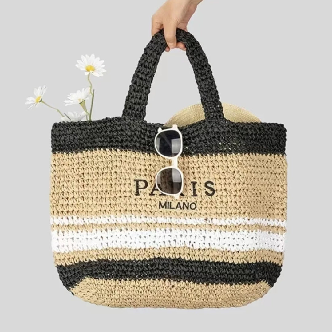 Handgewebte Strohtasche für den Strand