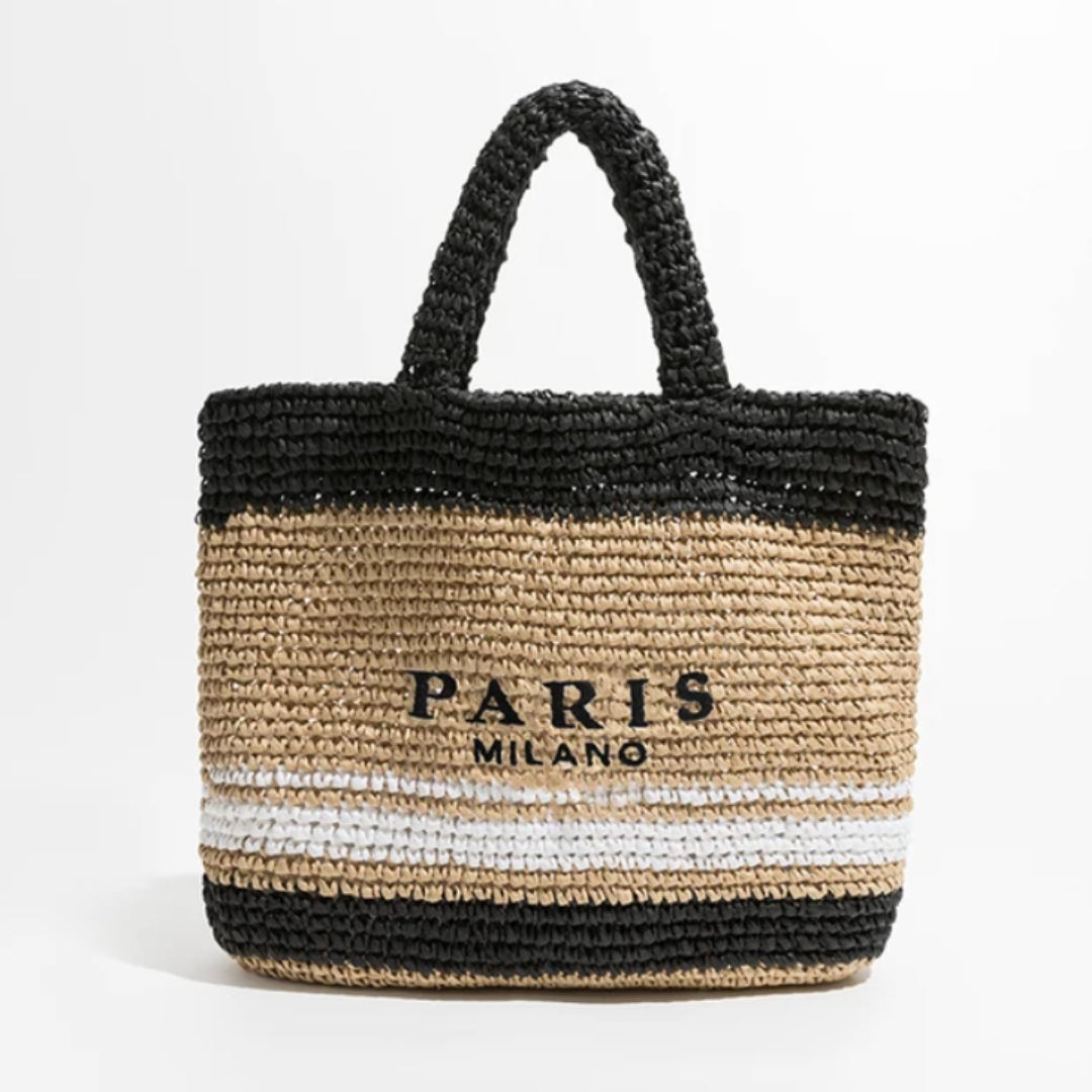 Handgewebte Strohtasche für den Strand