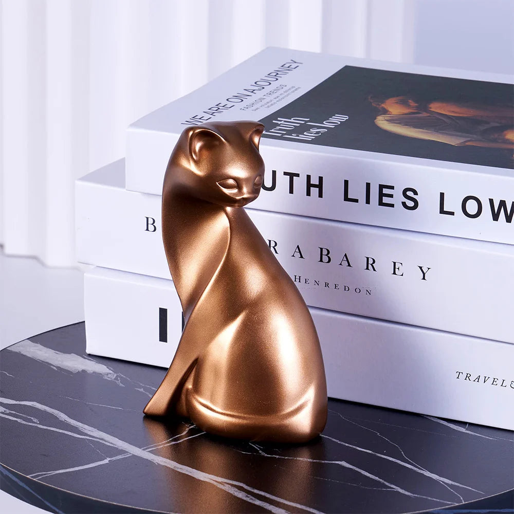 Feline Grace™ Golden Cat Sculpture Set