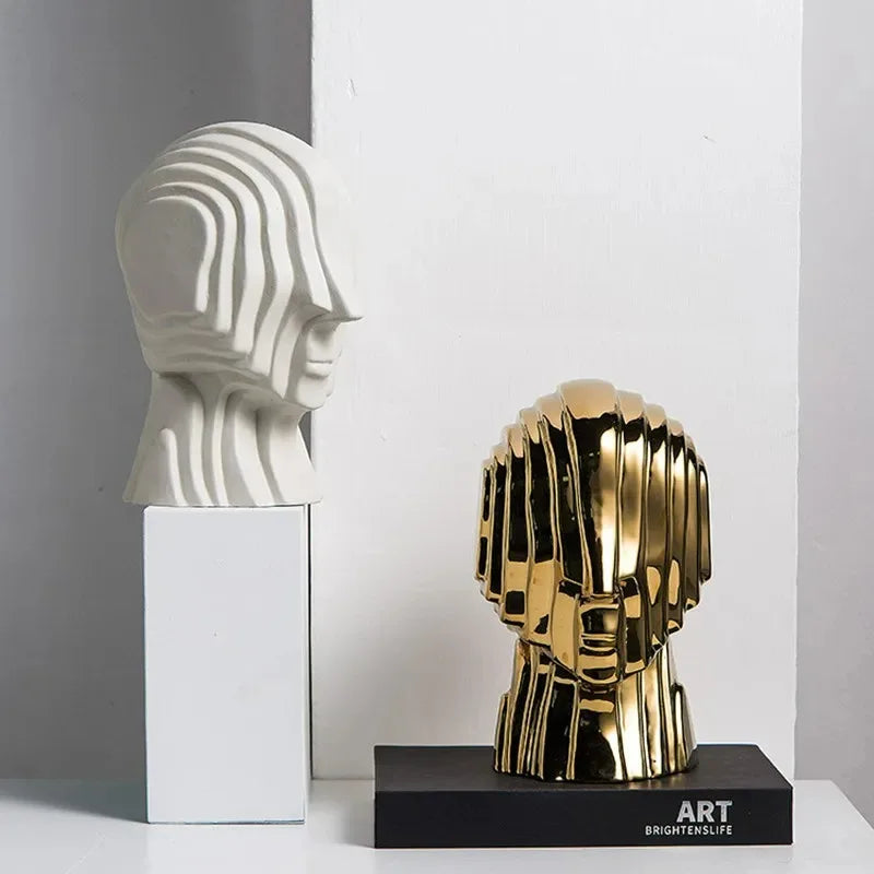 Fluted Abstract Head Sculpture