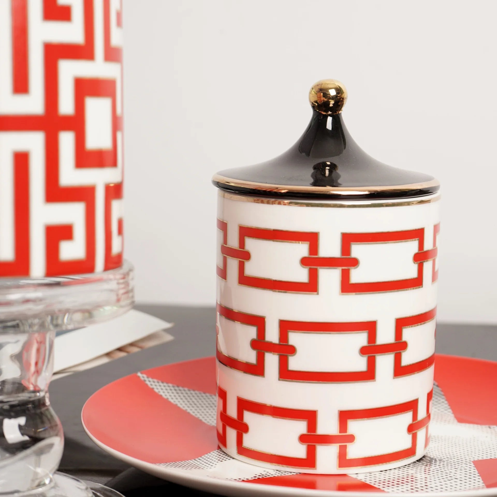 CeramiChic™ Gilded Ceramic Storage Jar