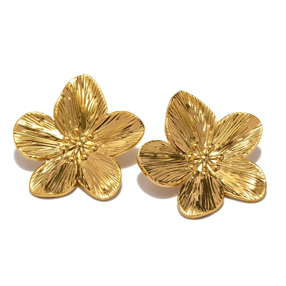 Fleur d’Or™ – Vintage French Gold Blossom Earrings