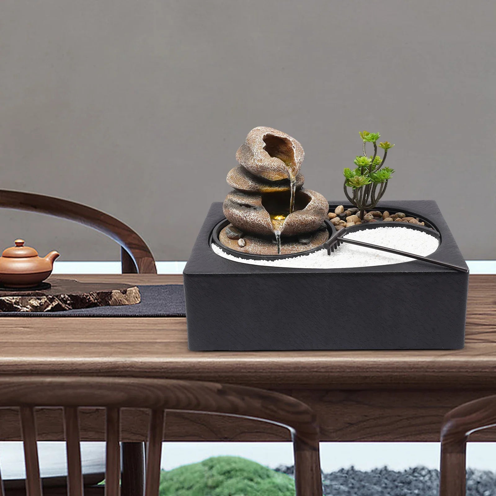 ZenCascade™ LED Tabletop Water Fountain