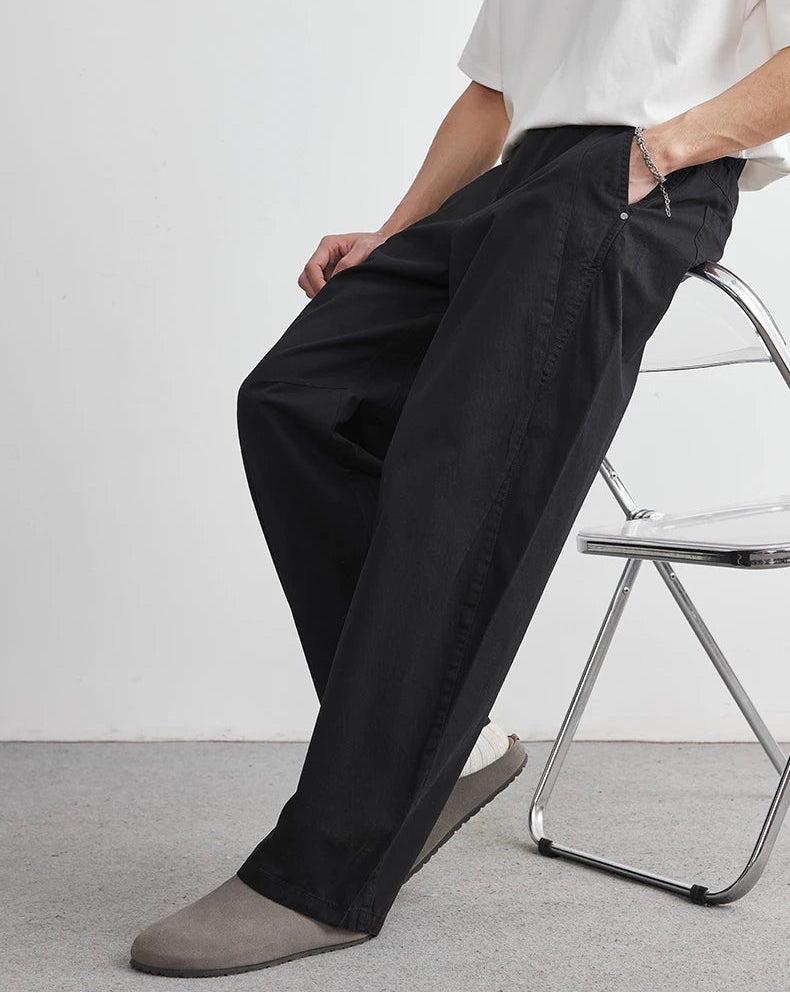 Cotton Straight Trousers
