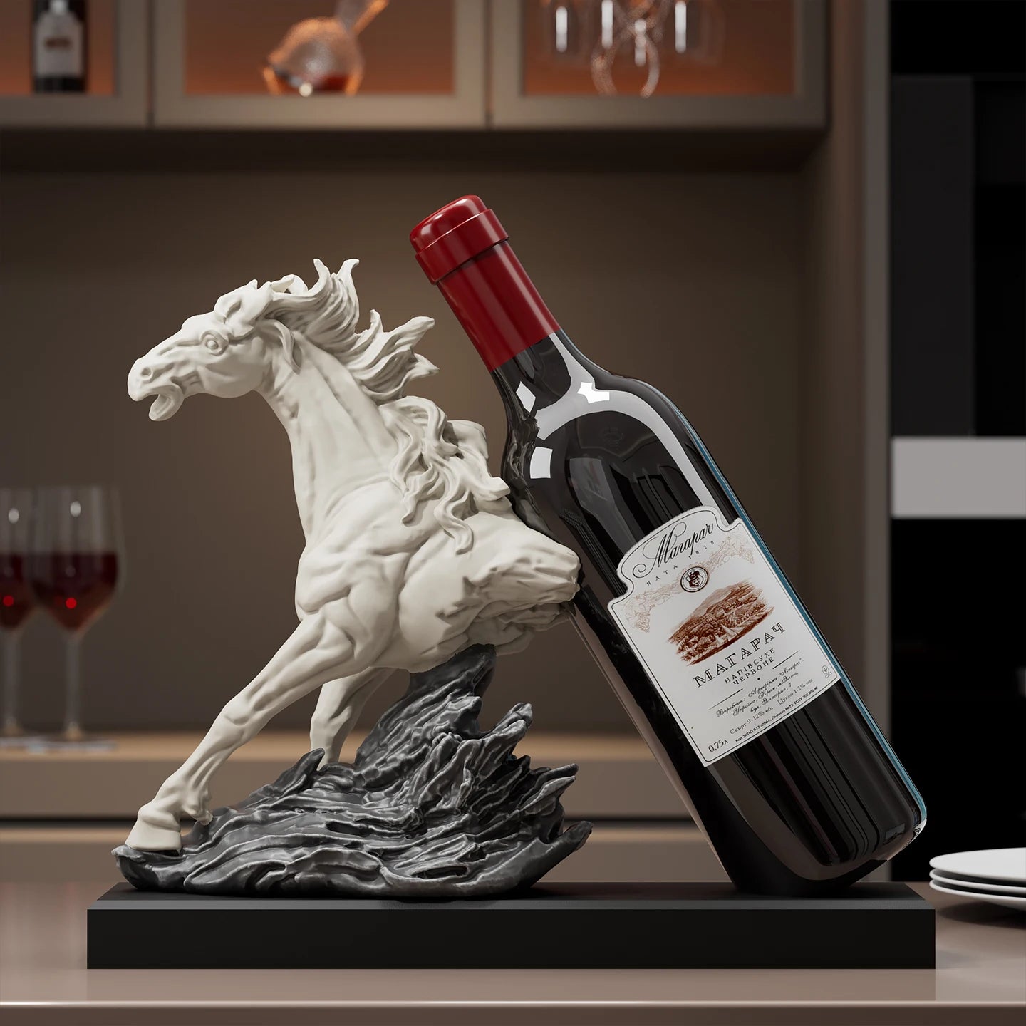 UNTAMED POUR | Rearing Horse Wine Holder