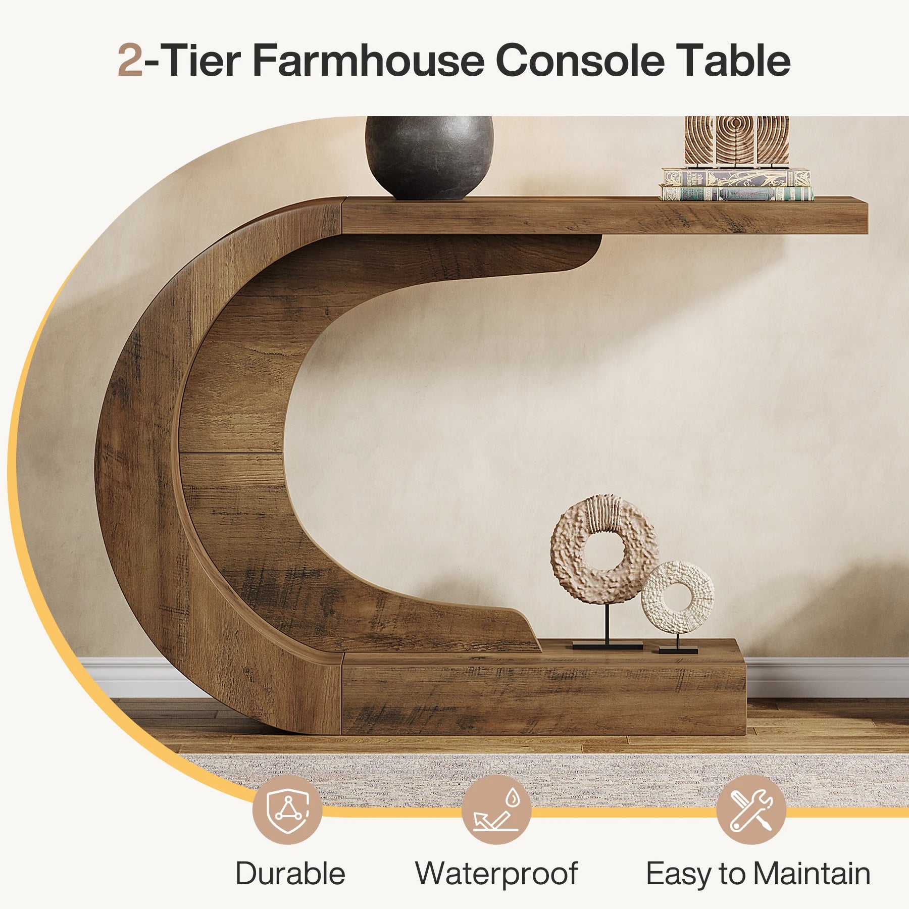 WaveForm™ C-Shaped Console Table