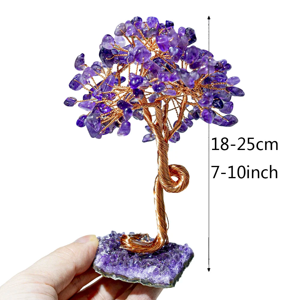 The Amethyst Grove - Wire-Wrapped Crystal Tree on Natural Base