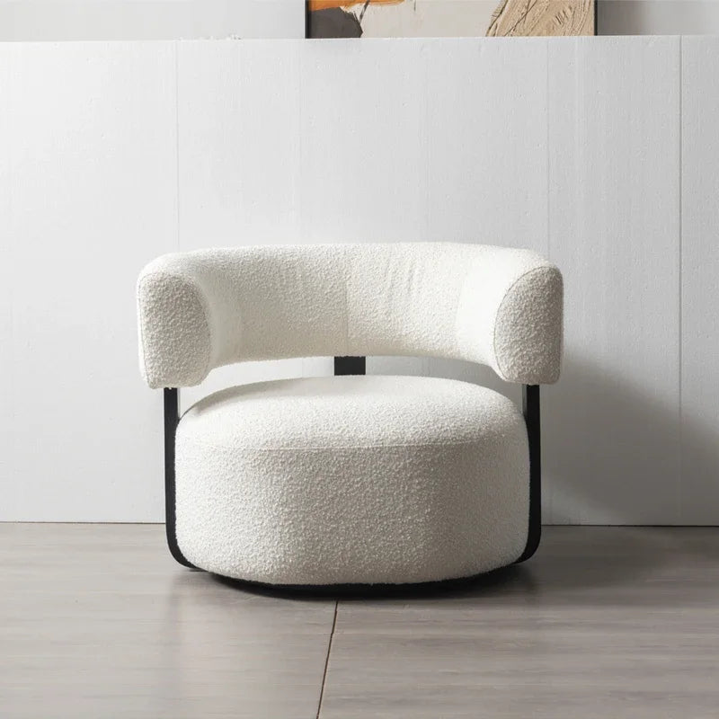 Curved Boucle Lounge Chair