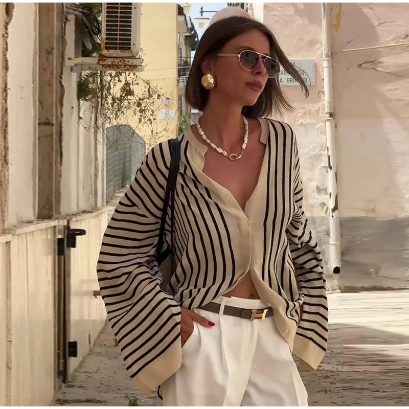 Riviera Stripe Relaxed Blouse