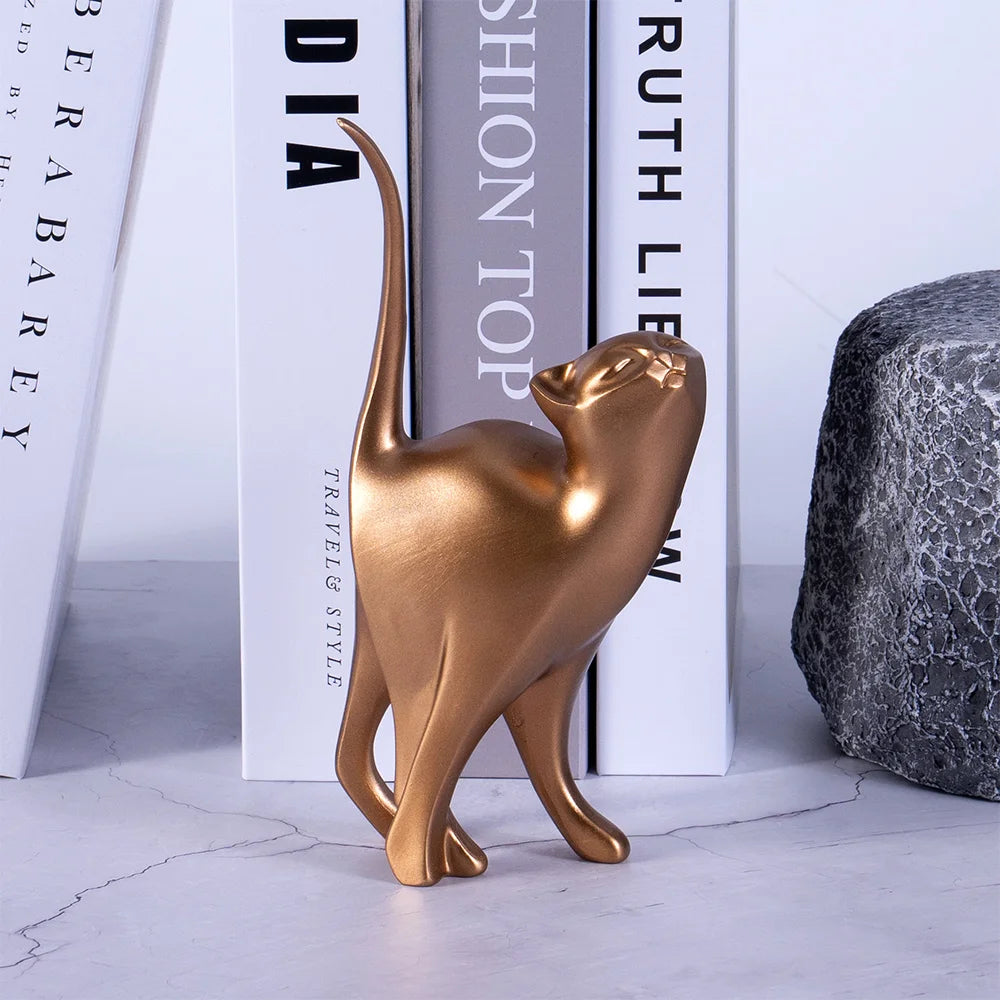 Feline Grace™ Golden Cat Sculpture Set