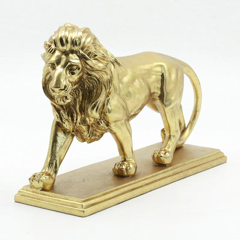 Golden Lion Resin Sculpture