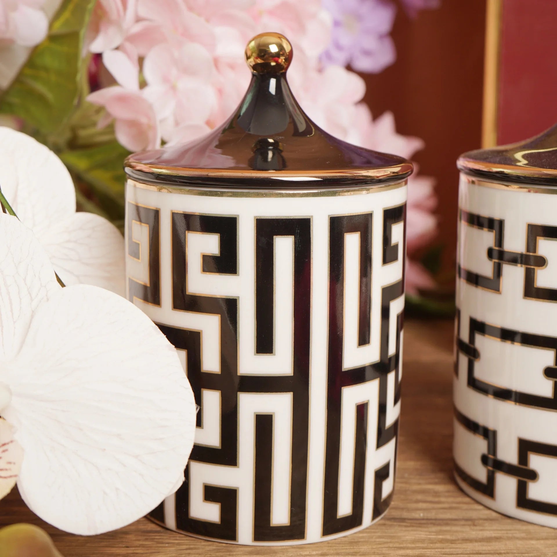 CeramiChic™ Gilded Ceramic Storage Jar