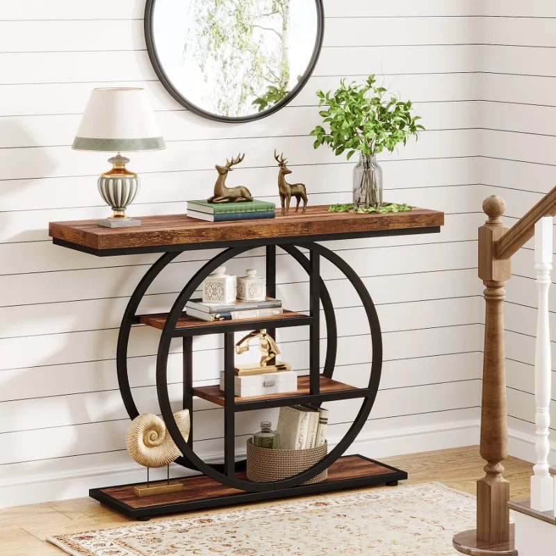 Modern Iron & Wood Entrance Table