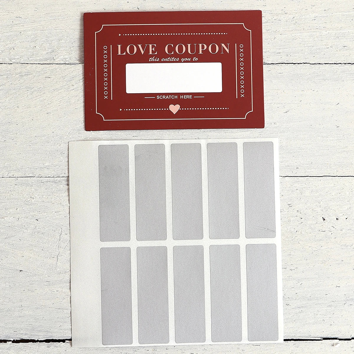 Scratch-to-Reveal Liebesgutscheine – 10-teiliges DIY-Set