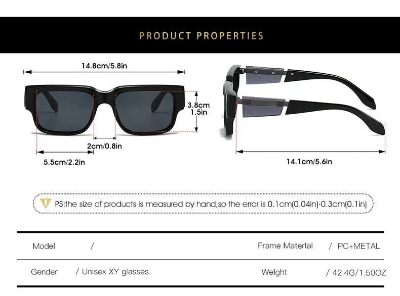 Retro Square Sunglasses – Unisex Vintage Style