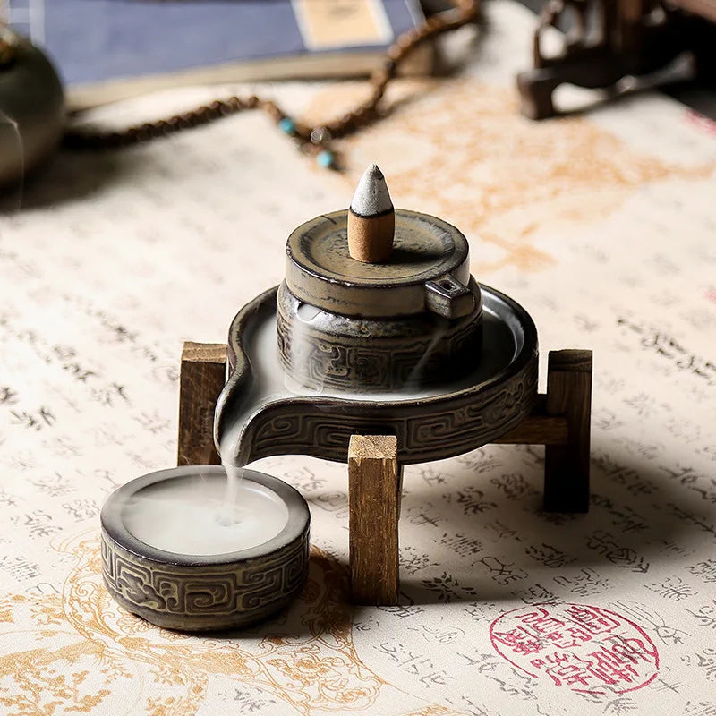 Artisan Flow Incense Burner - Handmade Ceramic Backflow Design