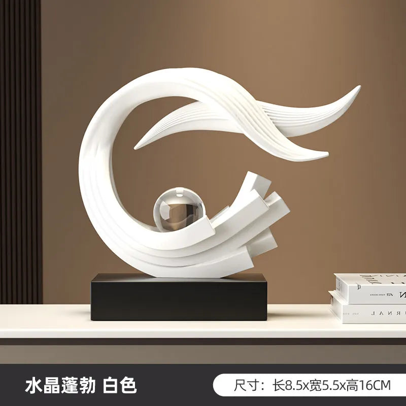 Swept Arc Resin Sculpture