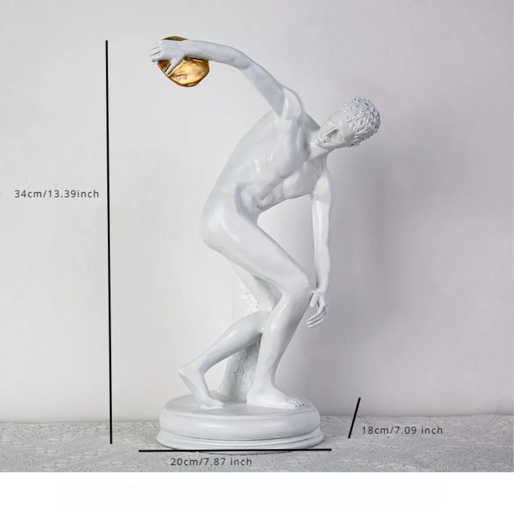 The Discobolus - Classical Greek Athlete Sculpture in Resin