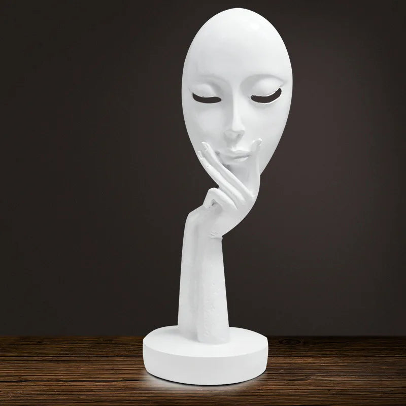 Abstract Face and Hand Resin Sculpture