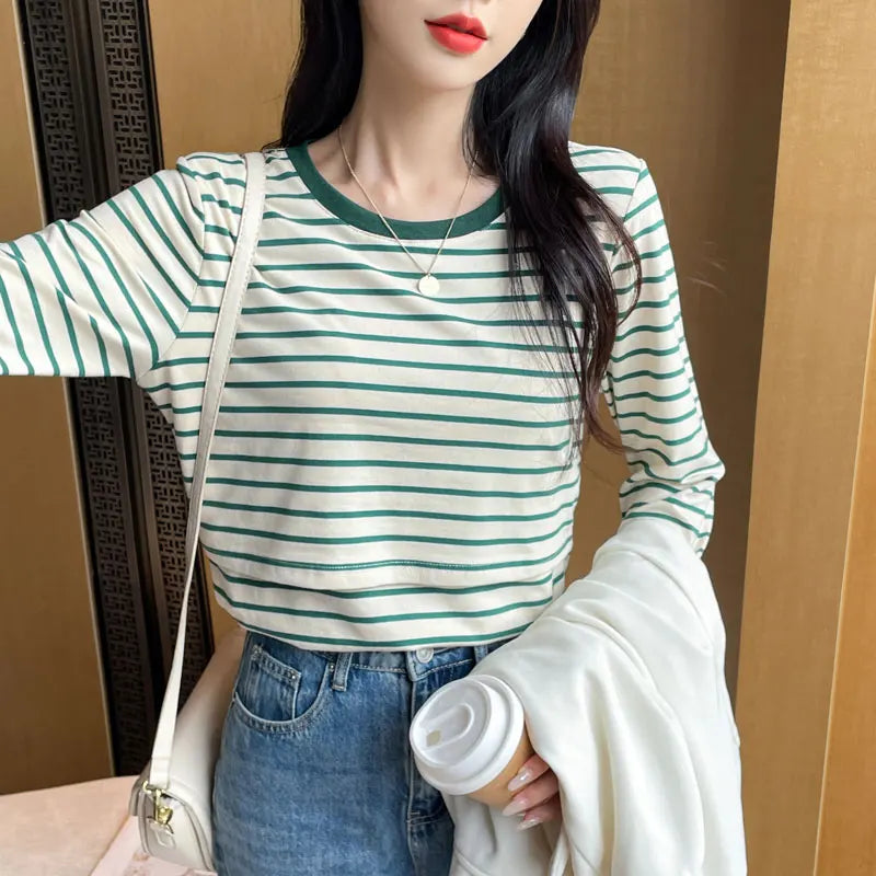 Cotton Striped Nursing Tee