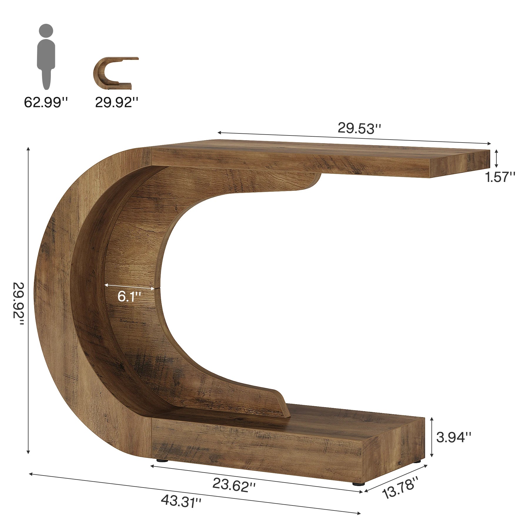WaveForm™ C-Shaped Console Table