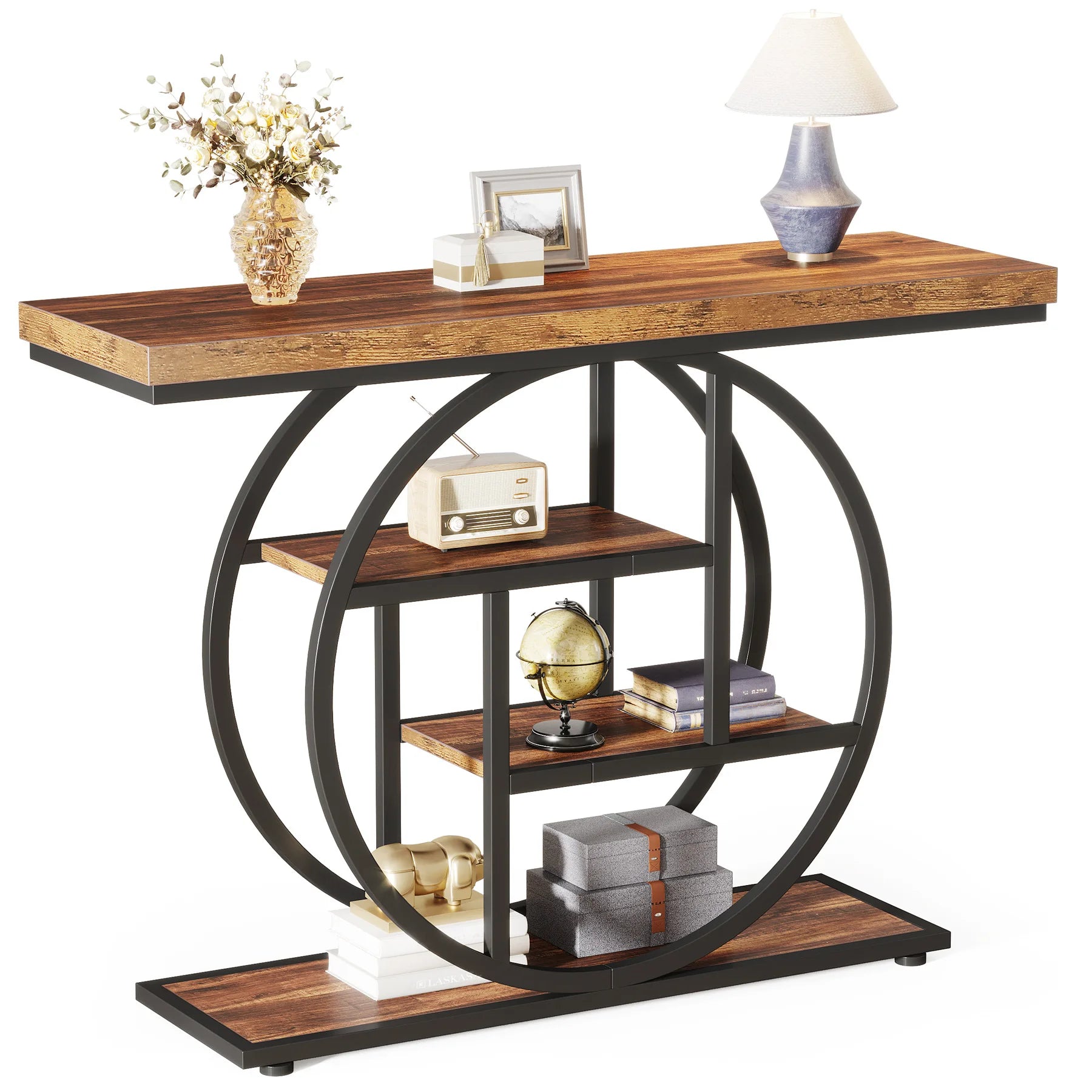 Modern Iron & Wood Entrance Table