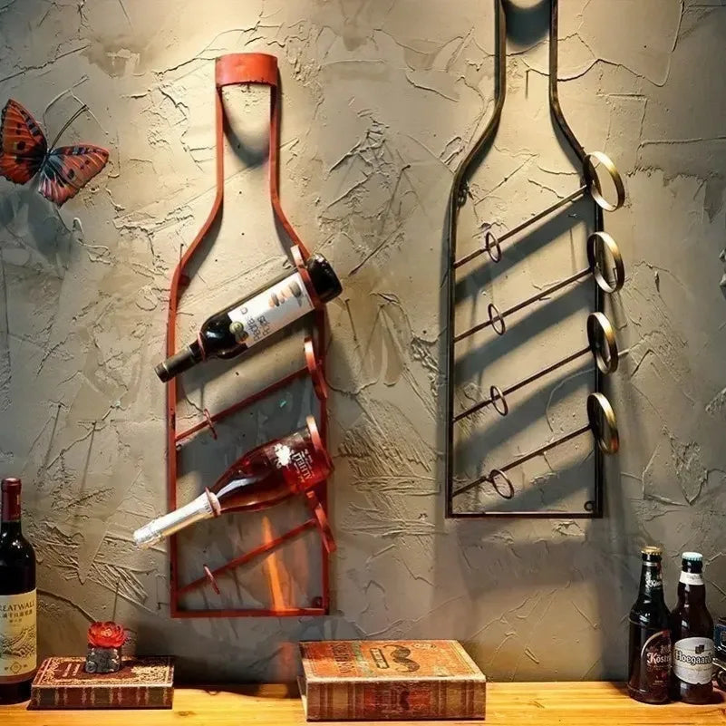 Bottle-Form Wall Wine Rack